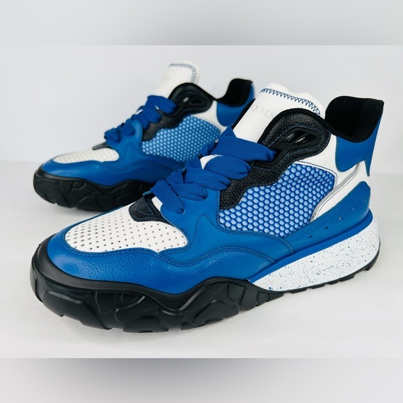 ALEXANDER MCQUEEN Men's Blue Leopard Runner Fashion Ace Sneakers US 7 - EU 40 - Picture 1 of 11